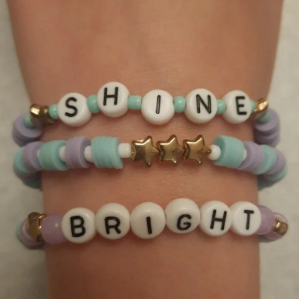 Preppy Tween Stackable Claybead Bracelet 3 pc set